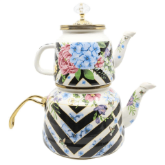 Vintage Emaye Çaydanlık  Piyano Model