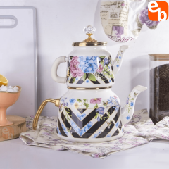 Vintage Emaye Çaydanlık  Piyano Model