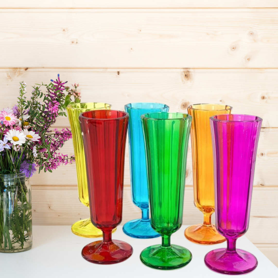 KRD Home Flüt Model 6'lı Cam Kahve Yanı Su Bardağı