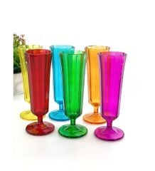 KRD Home Flüt Model 6'lı Cam Kahve Yanı Su Bardağı