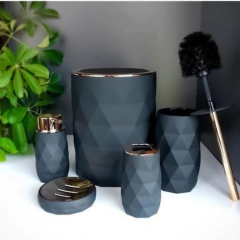 Arow Akrilik 5  Parça Banyo Seti Siyah