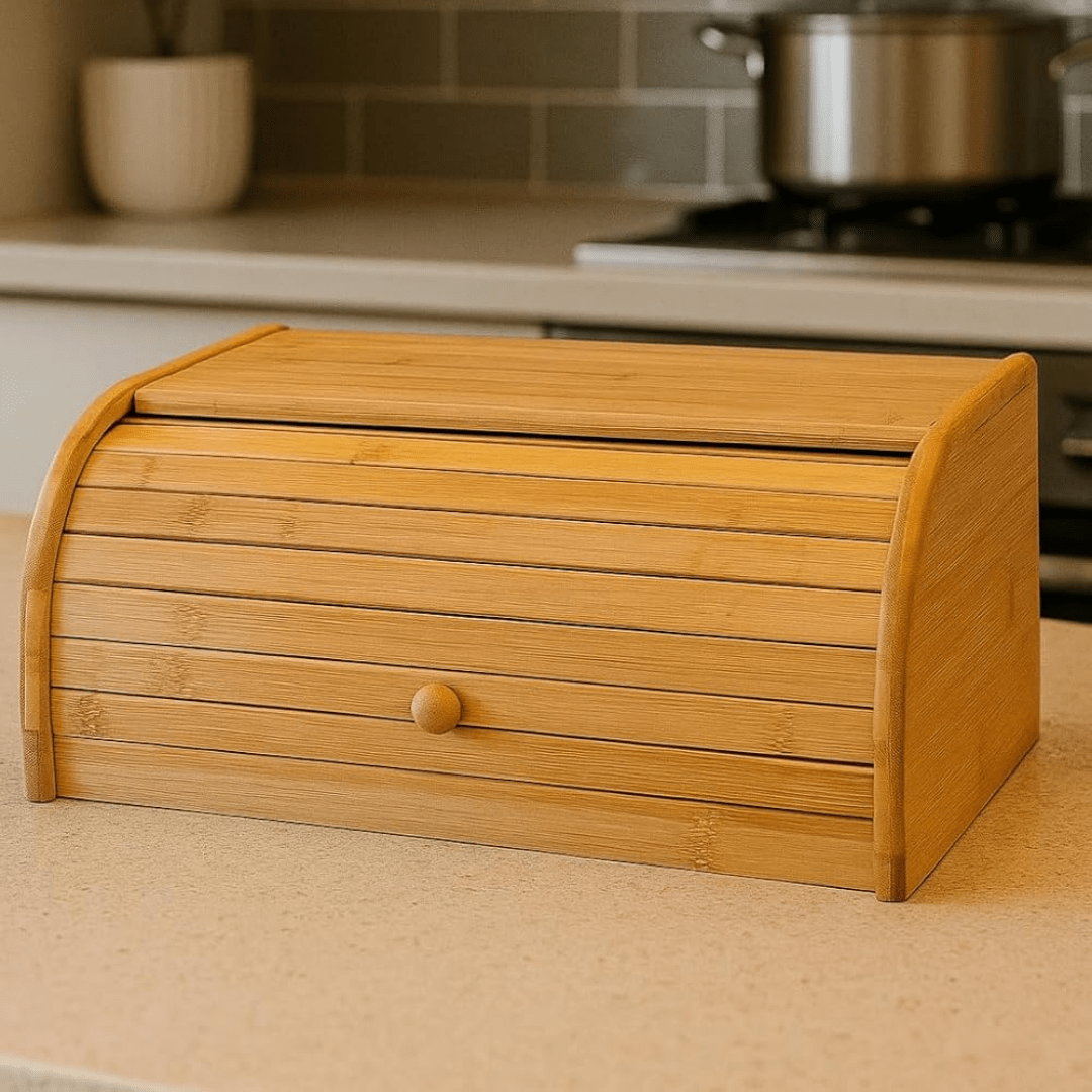 Rulo Kapaklı Bambu Ekmeklik