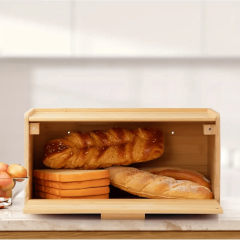 Kare Bambu Kapaklı Ekmeklik