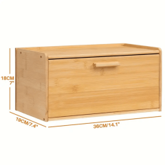 Kare Bambu Kapaklı Ekmeklik