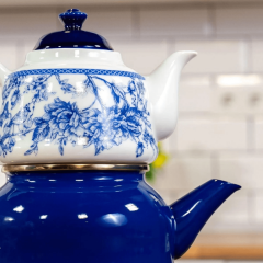 Blue Life Royal Emaye Çaydanlık