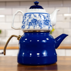 Blue Life Royal Emaye Çaydanlık