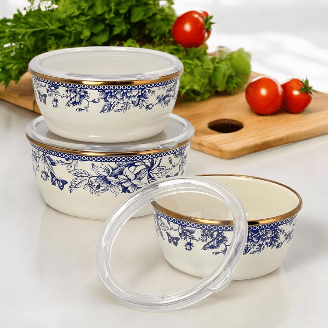 Blue Life Emaye 3lü Saklama Kabı