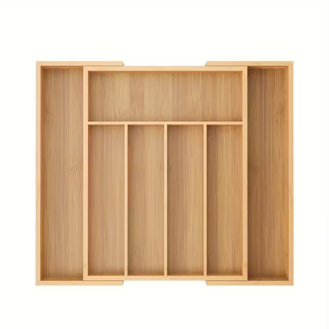 Ayarlanabilir 7 Bölmeli Bambu Çatal Kaşıklık