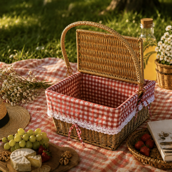 Rattan Piknik Sepeti - Kare