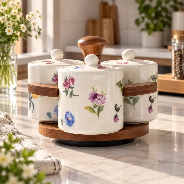 Petit Fleur Akasya 3'lü Döner Baharatlık