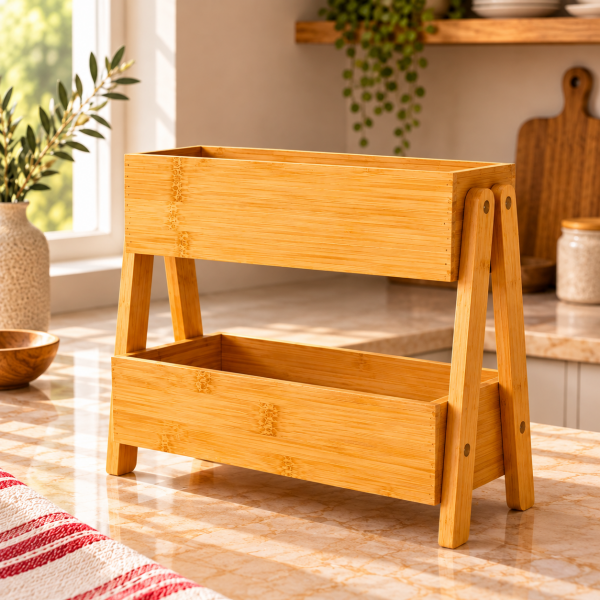 Bambu 2 Katlı Baharat Standı