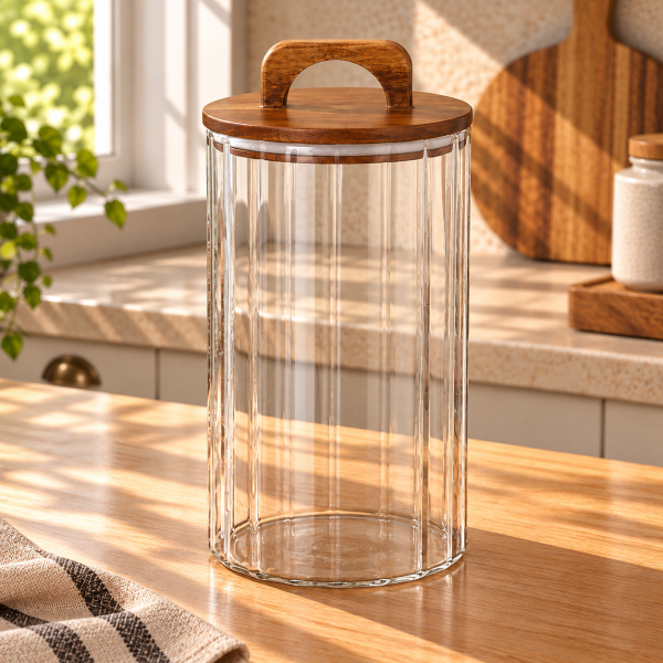 Zahire Akasya Kapaklı Cam Kavanoz 3200 Ml