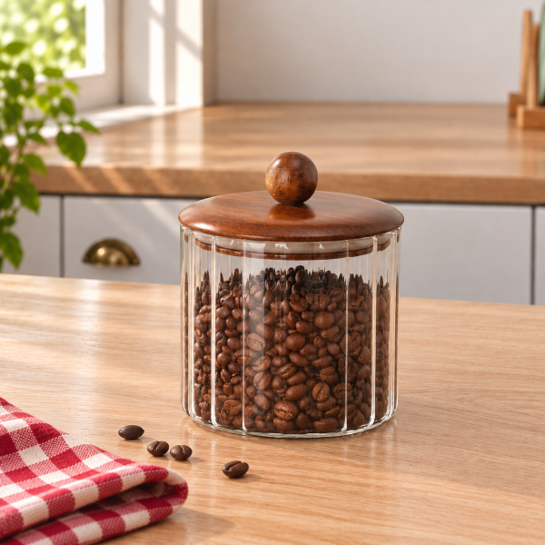 Line Akasya Kapaklı Cam Kavanoz 750 Ml