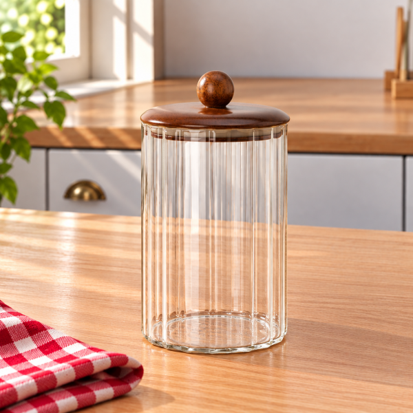 Line Akasya Kapaklı Cam Kavanoz 1150 Ml