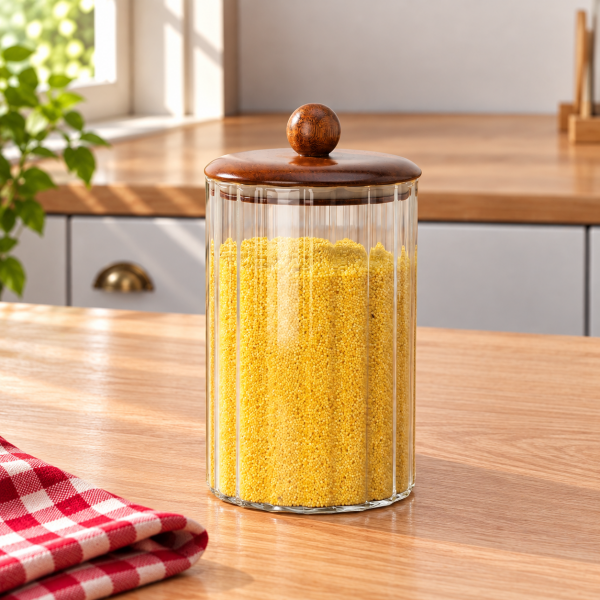 Line Akasya Kapaklı Cam Kavanoz 1150 Ml