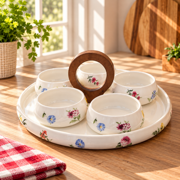 Acar Petit Fleur 6'lı Porselen Sunum Seti