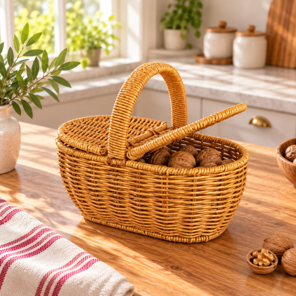 Rattan Oval Sepet – Kapaklı Hasır Sepet