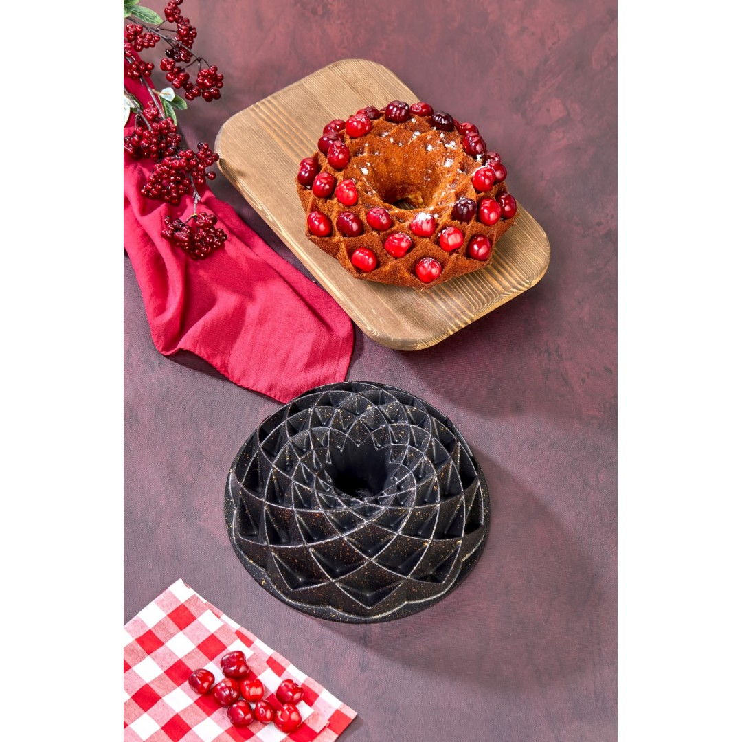 Cooker Elegance Döküm Granit Kek Kalıbı Siyah