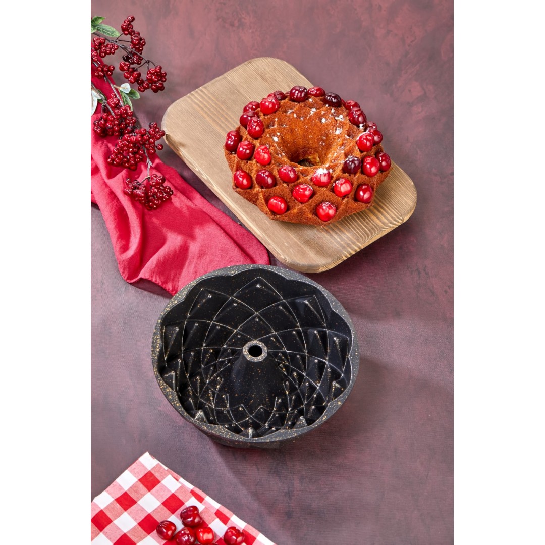 Cooker Elegance Döküm Granit Kek Kalıbı Siyah
