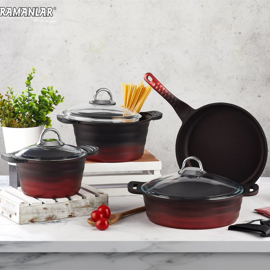 Red / Black Festa 7 Parça Döküm Set Red / Black Festa 7 Parça Döküm Set