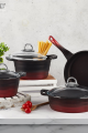 Red / Black Festa 7 Parça Döküm Set Red / Black Festa 7 Parça Döküm Set