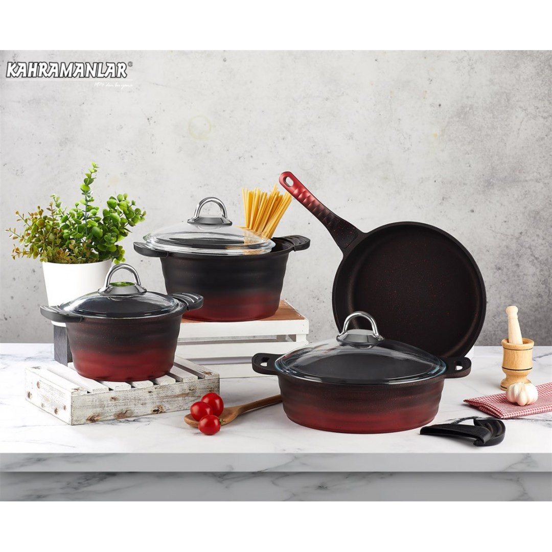 Red / Black Festa 7 Parça Döküm Set Red / Black Festa 7 Parça Döküm Set