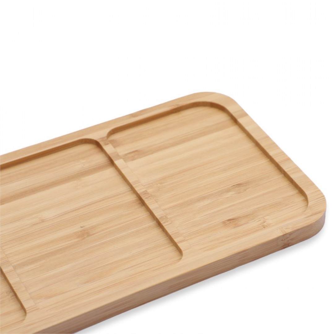 Bambu 3lü Dikdörtfen Sunum Tepsi 25x16 Bambu 3lü Dikdörtfen Sunum Tepsi 25x16