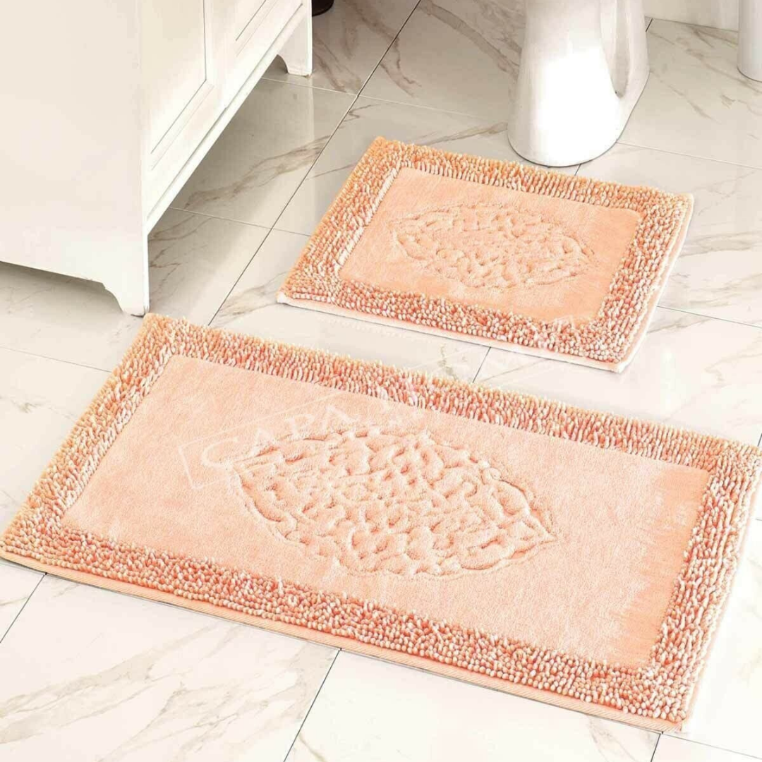 Çapa Home Pamuk 2li Klozet Takımı Banyo Paspas Seti Yaprak Somon Çapa Home Pamuk 2li Klozet Takımı Banyo Paspas Seti Yaprak Somon