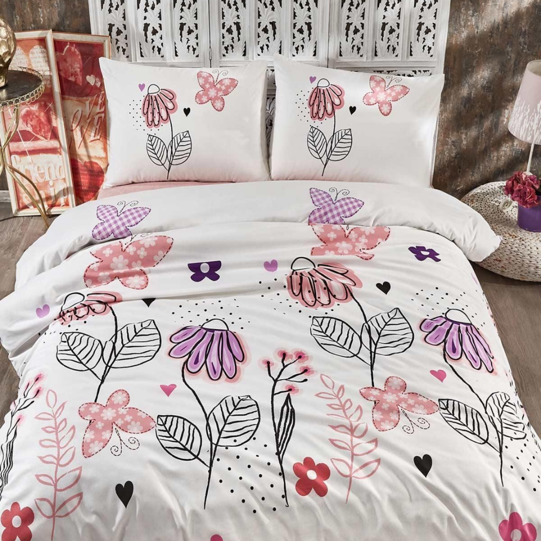 Çapa Home Pamuklu Çift Kişilik Nevresim Takımı Petunya Kutulu Çapa Home Pamuklu Çift Kişilik Nevresim Takımı Petunya Kutulu